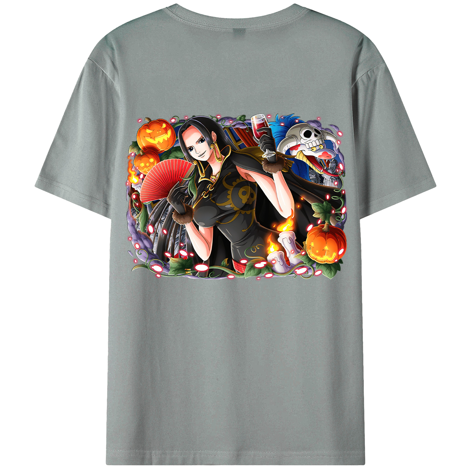 ワンピース ボア・ハンコック ONE PIECE Boa·Hancock 綿100％ メンズ半袖Tシャツ（バックプリント） 通気性